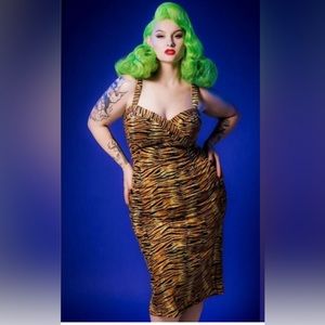 2xl Voodoo vixen  Deadly Dames dress in tiger print
